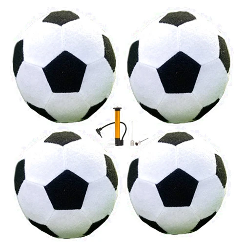 INFLATABLEGAGA Inflatable Felt Soccer Darts Ball Outdoor Training Sticky Soccer Ball Kick Darts Ball for Inflatable Soccer Darts Board with Magic Tape-Set of 4 Balls（Black+White
