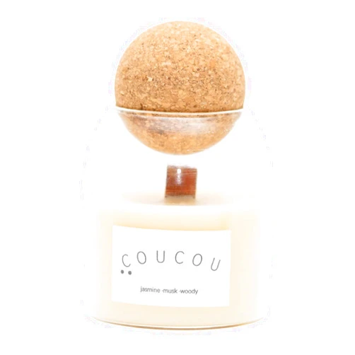 Coucou Candles Scented Candle | Relaxing Aromatherapy Soy Wax Candles for Home | Refreshing Summer Non-Toxic Candles | Long-Lasting Candles with a 50-Hour Burn Time (Jasmine - Musk - Woody), White