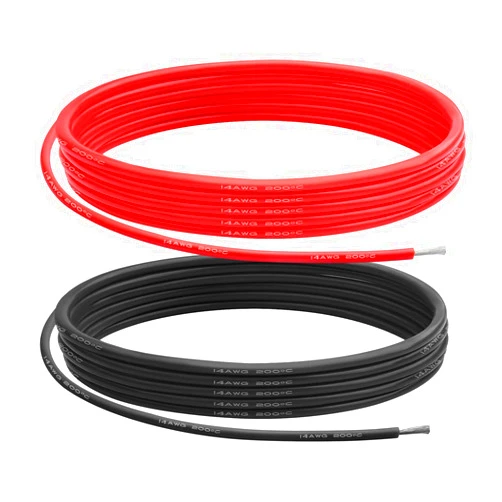 Beffkkip 14 AWG Gauge Silicone Wire Electrical Cable（10ft red &10ft Black） Soft & Flexible 0.08 mm Tinned Copper core High Temperature Resistant Silicone Wire for Arduino Projects, RC Cars, Boat, Drones etc.