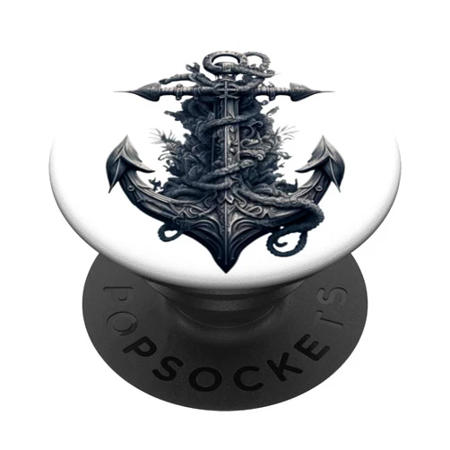 Segeln Kapitän Meer Boot Taufe Geschenk Anker Nautical marine anchor for boat owners PopSockets Swappable PopGrip