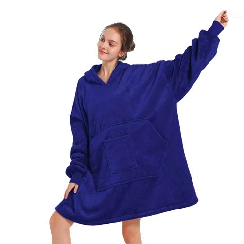REDESS Blanket Hoodie Sweatshirt, Wearable Blanket Oversized Sherpa with Sleeves and Giant Pocket, Cozy Hoodie for Adult Kids
