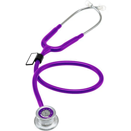 MDF Instruments, Pulse Time 2-in-1 Digital LCD Clock and Single Head Stethoscope - Purple (MDF740-08)