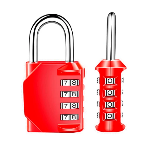Mongather 2 Pack Combination Lock, Resettable Password,4 Digit Combination Padlock for Backpack,Sports,School Gym Locker,Fence Gate,Toolbox (Red)