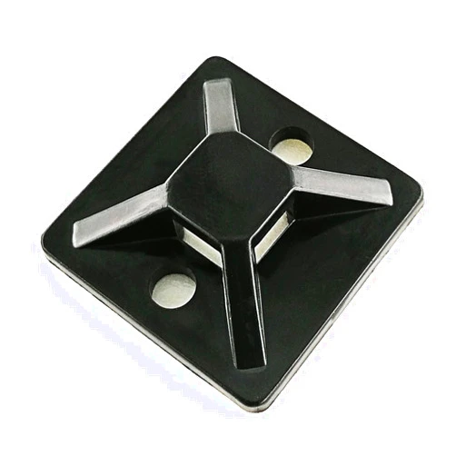 HS Cable Tie Mounts Self Adhesive with Screw Hole Zip Wire Tie Mounting Base Holder (100 Pack) Squares 1x1 Inch,Black