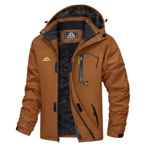 MAGCOMSEN Men's Winter Coats Water Resistant Ski Snow Jacket Warm Fleece Jacket Parka Raincoats With Multi-Pockets
