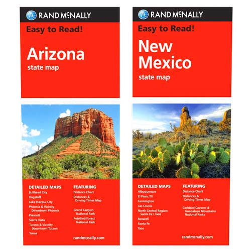 Rand McNally State Maps: Arizona and New Mexico (2 Maps)