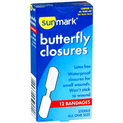 Sunmark Waterproof Butterfly Closures - 12ct