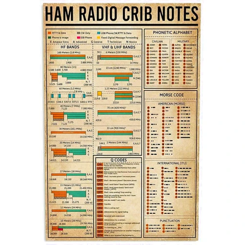 DZQUY Ham Radio Crib Notes Amateur Tin Sign Bar Home Decoration Metal The Best Gift for Parents New Year So That Children Can Gain Knowledge in Daily Life 8X12 inch Multicolor skd8-fiI-D40