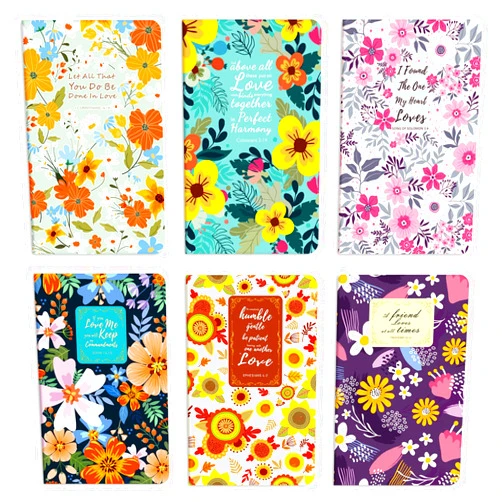 ANZON MORIES 6 Packs Floral Notebooks with Bible Verses Inspirational Quote 80 Pages-40 Sheets Lined, 5