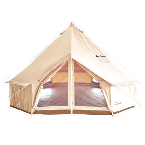 DANCHEL OUTDOOR B5PRO 4 Season Canvas Tent w/ 2 Stove Jacks, Luxury Yurt Tent Bell Tents for 4/6/8 Person Famiy Camping Hot Tent 13/16.4/20ft