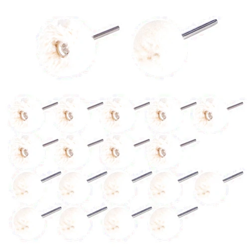 YIEPET 20pcs 3/32inch （2.35mm Mandrel） Cotton Polishing Buffing Wheel，Wool Felt Cotton Polishing Buffing Wheel Rotary Buffing Tools，Watch Polishing Kit - Jewelry Polishing Kit