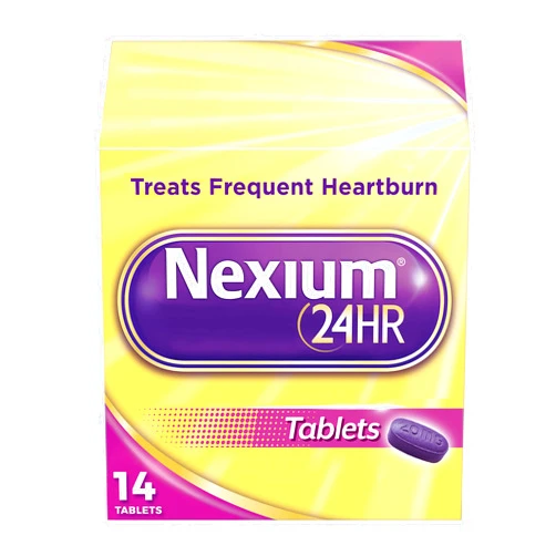 Nexium 24HR Delayed Release Heartburn Relief Tablets, Esomeprazole Magnesium Acid Reducer, 20 mg, 14 Count