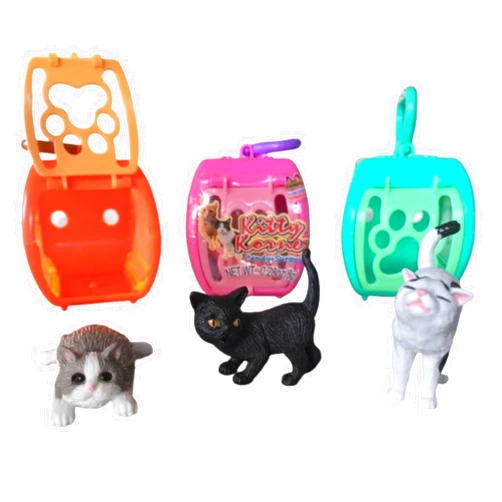 LYZA'S SWEETS & TREATS Kidsmania Kitty Korner Gift, Novelty Cat With Fish Candy - Pack of 3 (Colors May Vary) By Lyza's Sweets & Treats