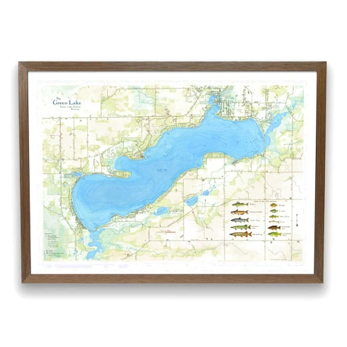 Wiscartography.com Map of Green Lake (Big Green lake) in Green Lake County Wisconsin