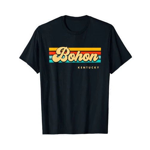 Vintage Souvenir Bohon, KY Tourist Vintage Sunset Stripes Bohon, Kentucky T-Shirt