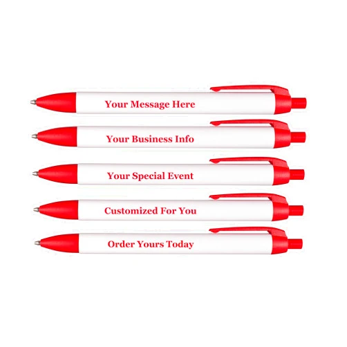 RevMark Personalized Widebody Ballpoint Pen, Custom Printed Name, Business or Event Information, Timeless Advertising, USA Made, Promotional Marketing, Smooth Black Ink, Bulk Pack (Red, 500 Pens)