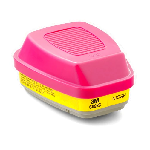 3M Organic Vapor/Acid Gas Cartridge/Filter 60923, P100 Respiratory Protection, 10 Filters