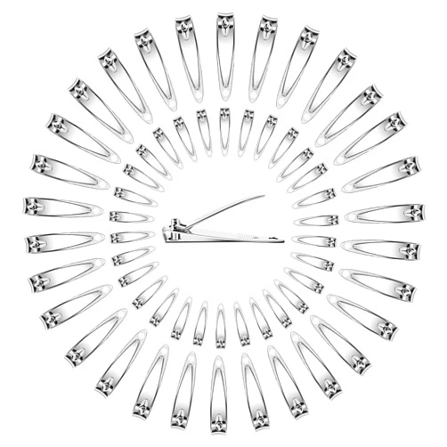 Ayearparty 120 Pieces Nail Clipper Set Flat Toenail Clippers Stainless Steel Fingernails Manicure Pedicure Sturdy Silver Small Trimmer Portable Bulk for Men Women Homeless Care Package Supplies