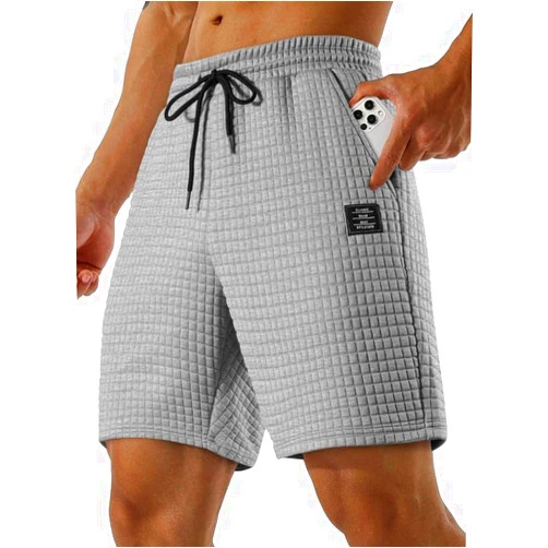 JMIERR Mens Sweat Shorts Casual Stretch Elastic Waist Waffle Workout Gym Short 7 inch Inseam Running Short with Pocket