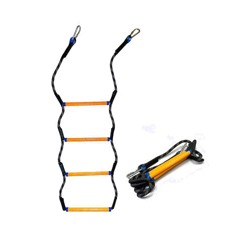 MVBouresu Boat Rope Ladder, Heavy Duty Climbing Rope 400Lbs Strength, 14mm Reinforced Polyester Line, Rigid Resin Step Design, Outdoor Ladder for Inflatable Boat, Kayak, Motorboat, Canoeing (4 Step)