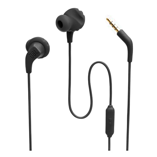 JBL Endurance Run 2 Wired - Waterproof Wired Sports in-Ear Headphones, Pure Bass Sound, Hands-Free Calls, Never Hurt. Never Fall Out. (Black)