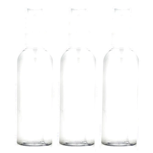 Spaidoon 4oz Empty Spray Bottles, Small Plastic Travel Bottles Set for Liquids, Refillable Hand Spritzer Clear Alcohol Pump Bottles for Liquids with Small Funnel (3 Pieces)