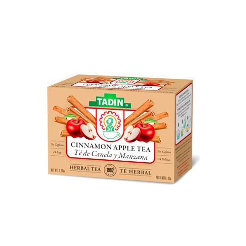 TADIN® Cinnamon Apple Tea, Caffeine Free, 24 Tea Bags per Carton, Pack of 6