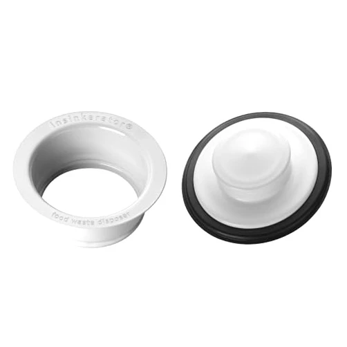 InSinkErator Bundle of InSinkErator Sink Flange, White, FLG-WH + InSinkErator STP-WH Sink Stopper for Garbage Disposals, White