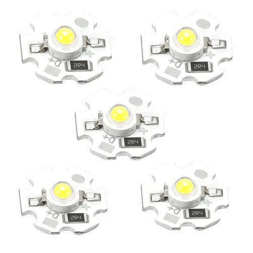 MECCANIXITY COB LED Light Chip Bead 3W 280lm 4000-4500K 20mm 5VDC Energy Saving Bulb for Spotlight Floodlight Replacement Natural White 5Pcs