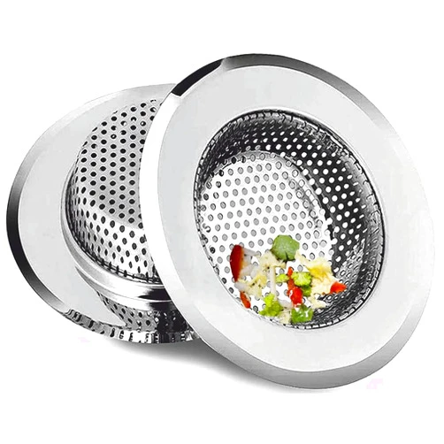 Kpela Home 2PCS Kitchen Sink Strainer Stainless Steel - Upgrade 304 Never Rust - Kitchen Sink Strainer Basket - Food Catcher for Kitchen Sinks - Garbage Disposal Strainer - Large Rim 4.5