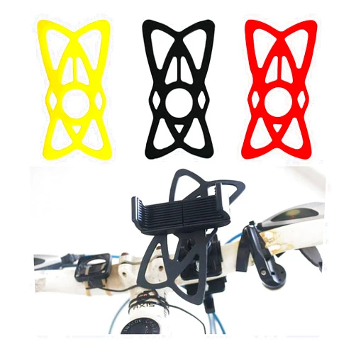 Ziciner 3 PCS Bike Phone Mount Holder Band, Elastic Smart Phone Security Silicone Strap for Motorcycle Bike Phone Mount, Universal Bike Accessories Replacement Parts for Most Cell-Phone (Style 2)