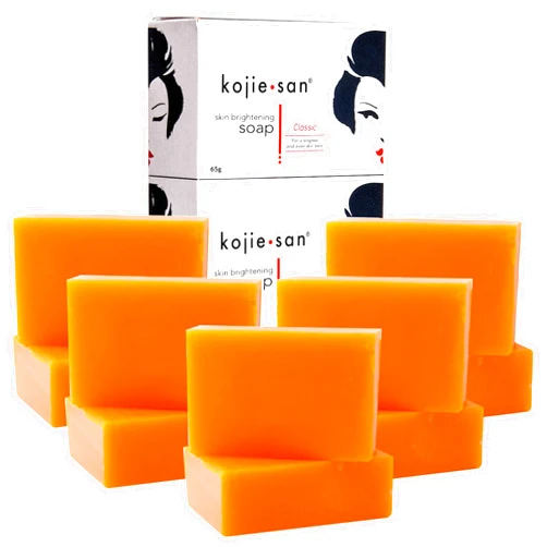 Kojie San Skin Brightening Soap - Bundle Pack -The Original Kojic Acid, Dark Spot Remover Soap Bar with Coconut & Tea Tree Oil – 65g x 10 Bars