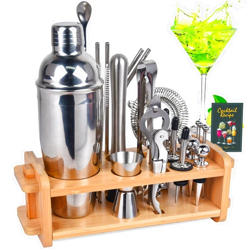Secilla 30pcs Mixology Bartender Kit with Stand, Secilla 25oz Bar Set Cocktail Shaker Set, Professional Bartending Kit Home Bar Tools Set Bar Accessories