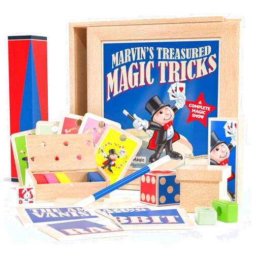 Marvin's Magic - Treasured Magic Tricks - Wooden Deluxe Magic Set - Gifts for Kids, Kids Toys, Magic Set, Magic Tricks for Adults - with Vanishing Rabbit Illusion, Amazing Rising Cards and More