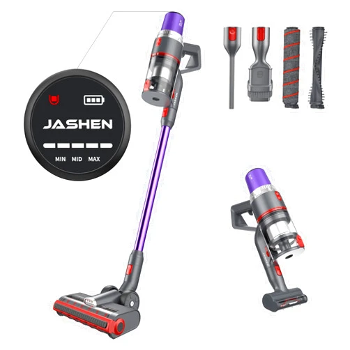 JASHEN V16 Cordless Vacuum Cleaner,Powerful Stick Vacuum with 26Kpa Suction Rechargable Battery for Up to 45 min Runtime,10 in 1 350W Handheld Vac Perfect for Carpet Hardwood Floor