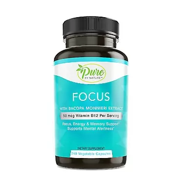 Pure By Nature Alert-Focus and Brain Clarity, 240 Count 240 Count (Pack of 1)