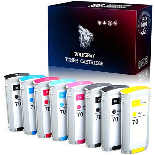 WOLFGRAY TONER CARTRIDGE Wolfgray 8 Pack HP70 Ink Cartridges Replacement for HP 70 C9448A C9449A C9451A C9405A C9453A C9454A Ink Cartridge 130ML for HP Designjet Z2100 Z5200 Z3200 Z3100 Z5400 Printer