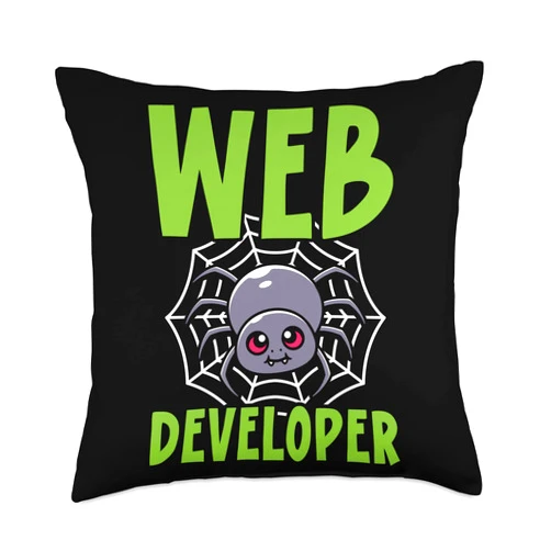 Web Developer Website Programmer SteMi Apparel Web Programmer Code Website Development Throw Pillow, 18x18, Multicolor