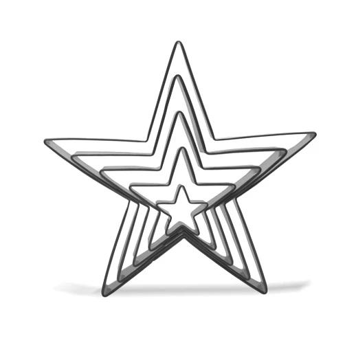 Keewah Star Cookie Cutter Set - 5”,4”,3”,2”,1” - 5 Piece - Stainless Steel