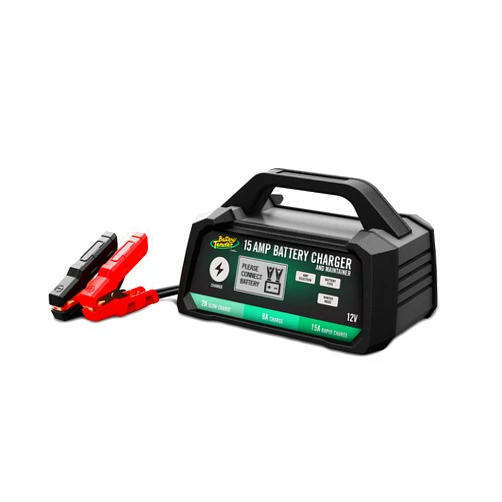 Battery Tender 15 AMP Battery Charger and Maintainer - 12V Switchable 15 AMP / 8 AMP / 2 AMP - Selectable Chemistry Standard AGM Gel - LCD Display - 022-0234-DL-WH