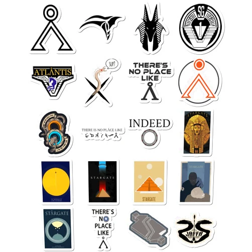 Generic Stickers 20 Pcs Per Pack Stargate Laptop Aesthetic Vinyl Colorful Waterproof Bike Bumper Car Luggage Skateboard Water Bottle Guitar