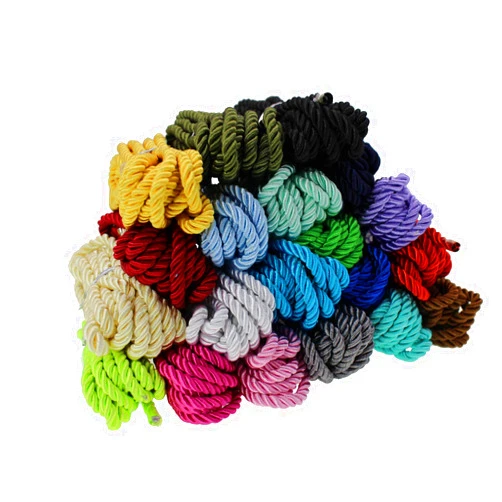 PAMIR TONG 5mm Twisted Satin Cord for Crafts 60 Yards Braided Decorative Cotton Cords Trims Polyester Twine Cord Thick Round Fabric Rope Thread for Sewing DIY Shiny Handfast Cord for Wedding