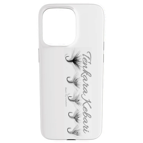 Black Fly Creations iPhone 15 Pro Max Black Fly Tenkara Fly Fishing Kebari Flies Phone Case & Grip Case