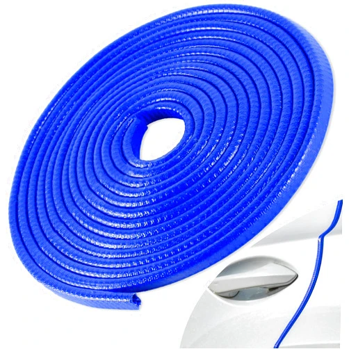 SINGARO 16.4Ft (5M) Car Door Edge Anti Collision, Non Adhesive Door Rubber Edge Decoration Car Door Protection, Suitable for Most Car Models with External Accessories (Blue)
