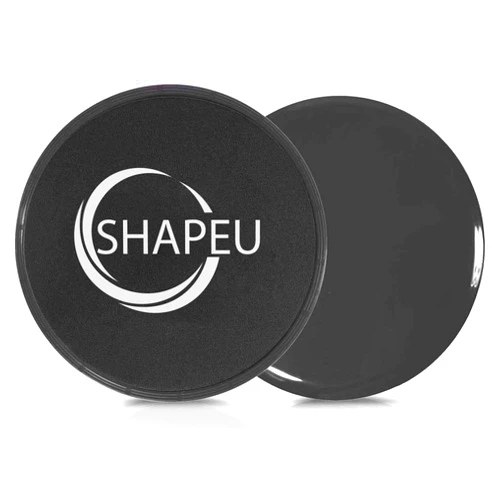 SHAPEU Glide Discs - Dual Sided Core Gliders for Carpet or Hardwood Floors. Abdominal Exercise Equipment with Training Guide Plus Bonus Digital Workouts