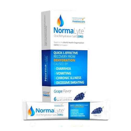 NormaLyte Oral Rehydration Salts- Pack of 6 (Grapes) |Energy Supplements, Electrolytes Packets, Hydration Sachet, Potassium Supplement, No Preservatives, Vegan, Dehydration