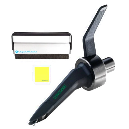 Liquid Audio Ortofon Concorde MkII Mix CC Single DJ Cartridges, Spherical Stylus (Black) Bundle with Liquid Audio Carbon Fiber Record Brush & Instrument Polishing Cloth