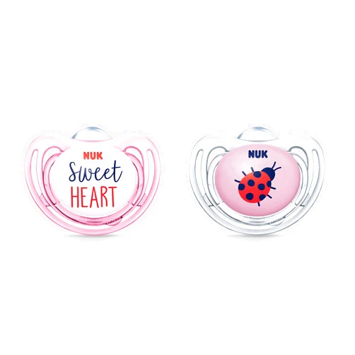 NUK Airflow Orthodontic Pacifier, Girl, 6-18 Months, 2 Count (Pack of 1)
