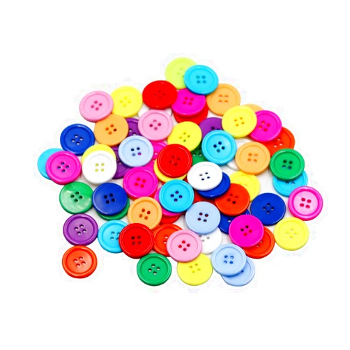 Mahaohao 1 Inch Buttons Sewing Flatback Resin Button 12 Mixed Colors Pack of 100