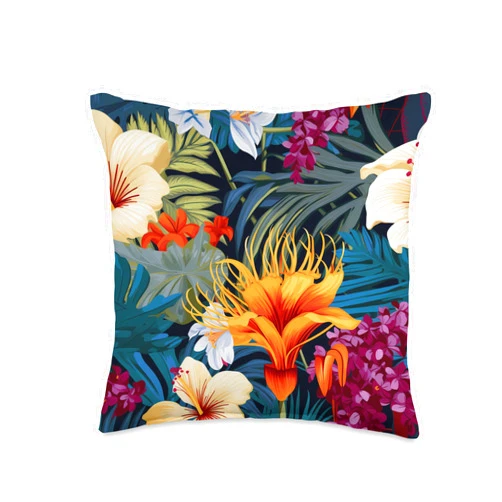 Oeiras Design Studio Botanical Pattern Throw Pillow, 16x16, Multicolor